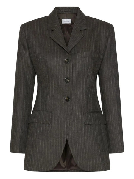  Marella Pinstripe Buttoned Blazer - Grey 