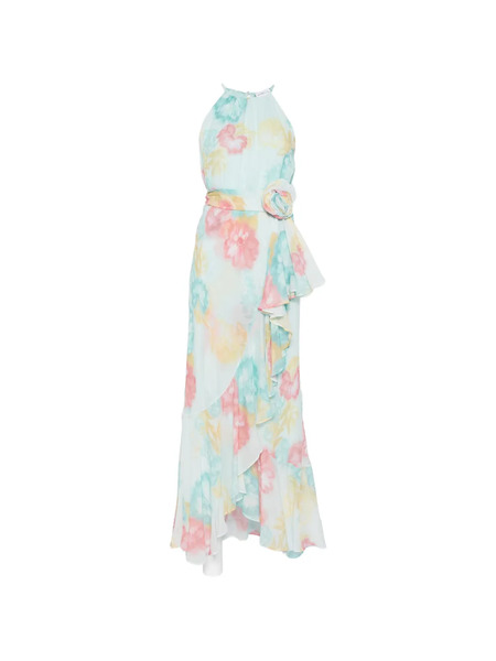  Marella Ruffled Floral Dress - Blue 