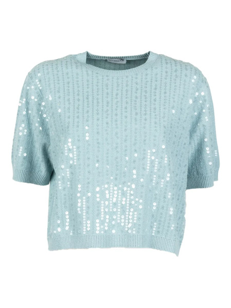  Marella Sequin Short-sleeve Top - Blue 