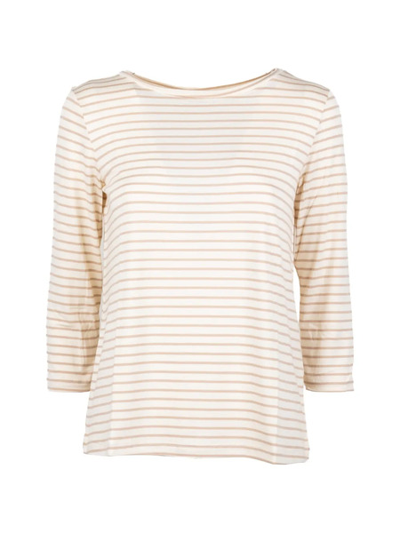  Marella Striped Three-quarter-sleeve T-shirt - Neutrals 