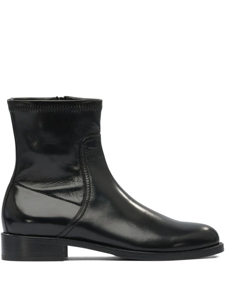  Maretto Leather Zip Boots - Black 
