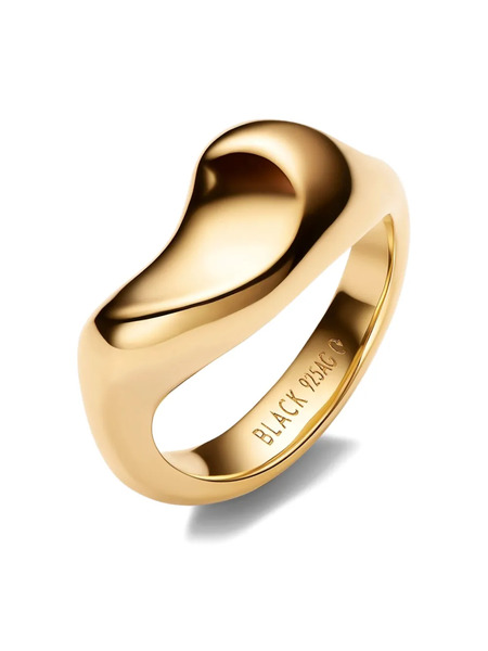  Maria Black Saddle Ring - Gold 