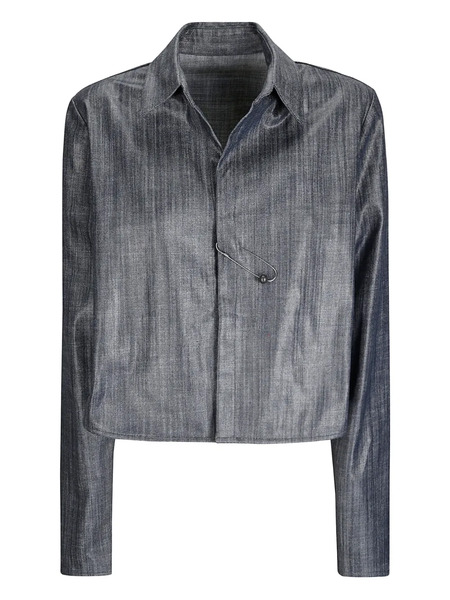 Maria Calderara Cropped Denim Jacket - Blue 