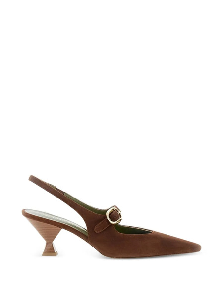  Maria Luca Buckle-slingback Pumps - Brown 