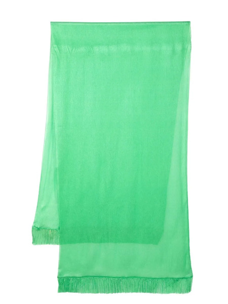  Maria Lucia Hohan Fringed Silk Scarf - Green 