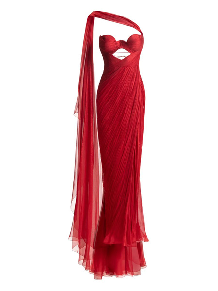  Maria Lucia Hohan Yasmine Cut-out Draped Gown - Red 