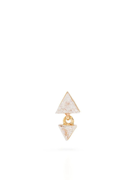  Maria Tash 18kt White Gold Triangle Diamond Drop Earring 