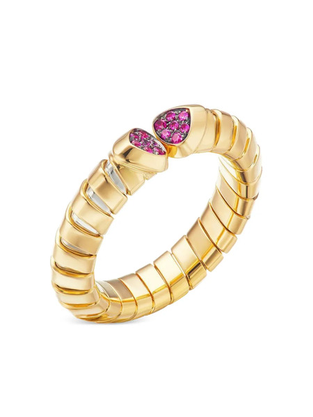  Marina B 18k Yellow Gold Triolina Ruby Ring 
