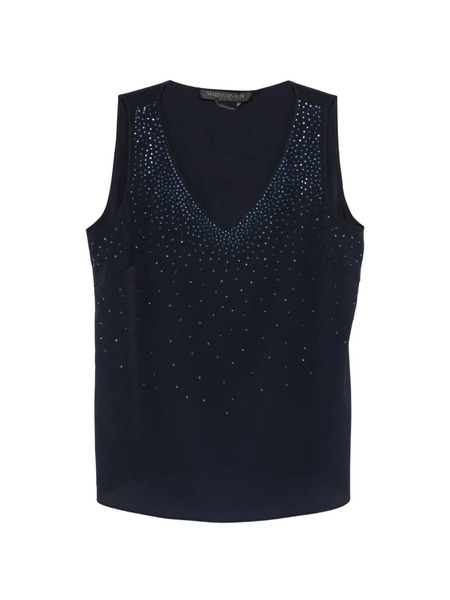  Marina Rinaldi Mrpascia V-neck Embellished Top - Blue 