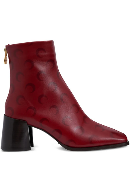  Marine Serre Crescent Moon-print Ankle Boots - Red 