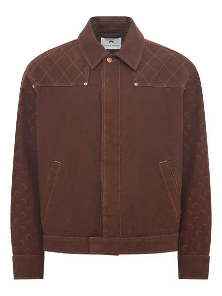  Marine Serre Jacquard Bomber Jacket - Brown 