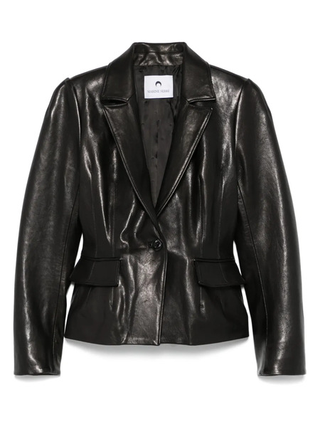  Marine Serre Leather Jacket - Black 