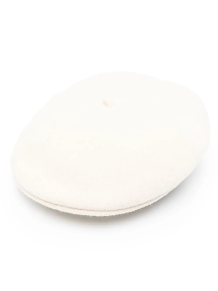  Marine Serre Logo-embroidered Wool Beret - Neutrals 