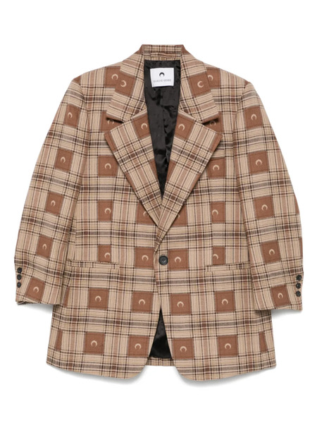  Marine Serre Moon-checked Jacquard Blazer - Neutrals 