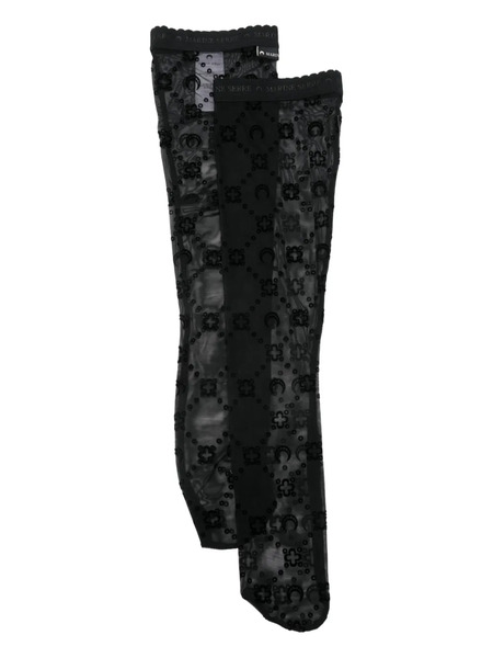  Marine Serre Moonogram-mesh Socks - Black 
