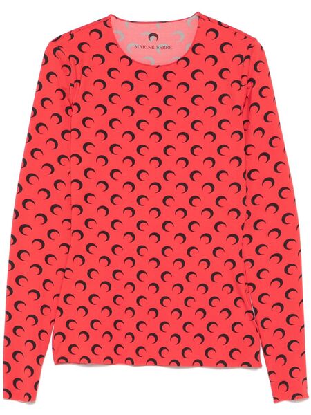  Marine Serre Moonogram-pattern Top - Red 