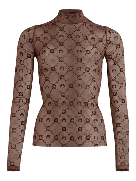  Marine Serre Patterned Long-sleeve Top - Brown 