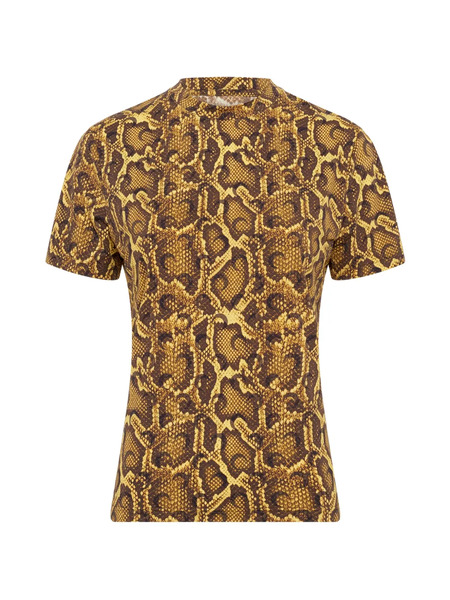  Marine Serre Python-print Crew-neck Top - Yellow 