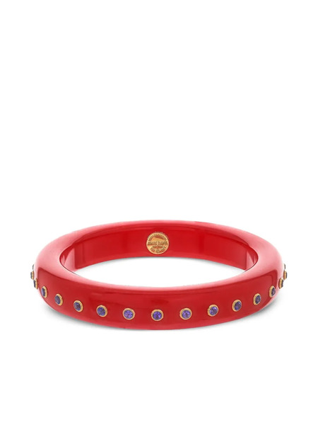  Mark Davis 18k Yellow Gold Amethyst Bakelite Bangle - Red 