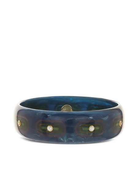  Mark Davis 18k Yellow Gold Bakelite Bracelet - Blue 