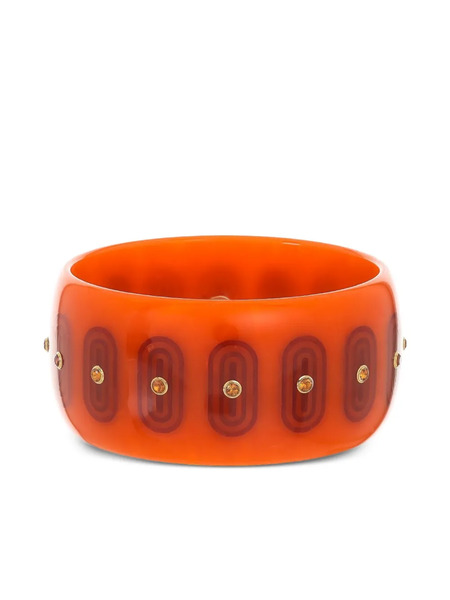  Mark Davis 18k Yellow Gold Citrine Bakelite Bangle - Red 