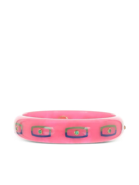  Mark Davis 18k Yellow Gold Garnet Bangle - Pink 