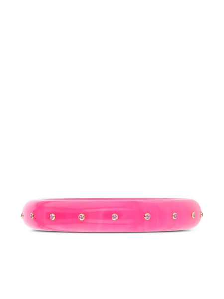  Mark Davis 18k Yellow Gold Pink Sapphire Bangle 