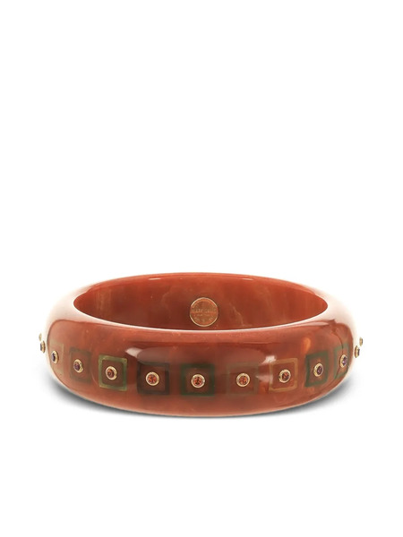  Mark Davis 18k Yellow Gold Spessartite Garnet Bangle 