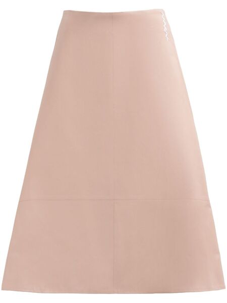  Marni A-line Leather Midi Skirt - Pink 