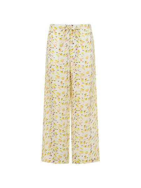  Marni Abstract Print Drawstring Palazzo Pants - Neutrals 