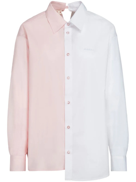  Marni Asymmetric Poplin Shirt - Pink 