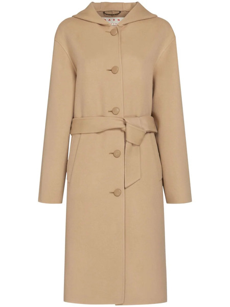  Marni Belted Hooded Coat - Neutrals 