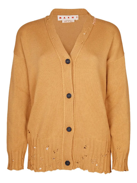  Marni Button Distressed Cardigan - Neutrals 
