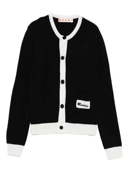  Marni Button Embroidery Cardigan - Black 