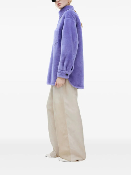  Marni Button-up Shearling Jacket - Purple 