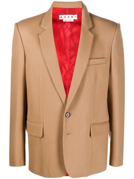  Marni Buttoned Single-breasted Blazer - Brown 