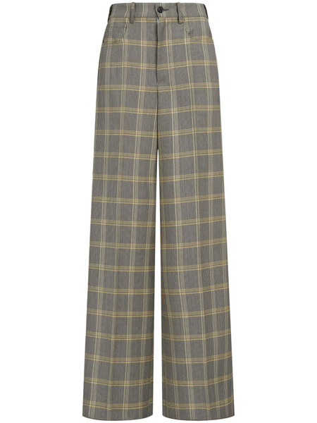  Marni Check-pattern Palazzo Pants - Yellow 