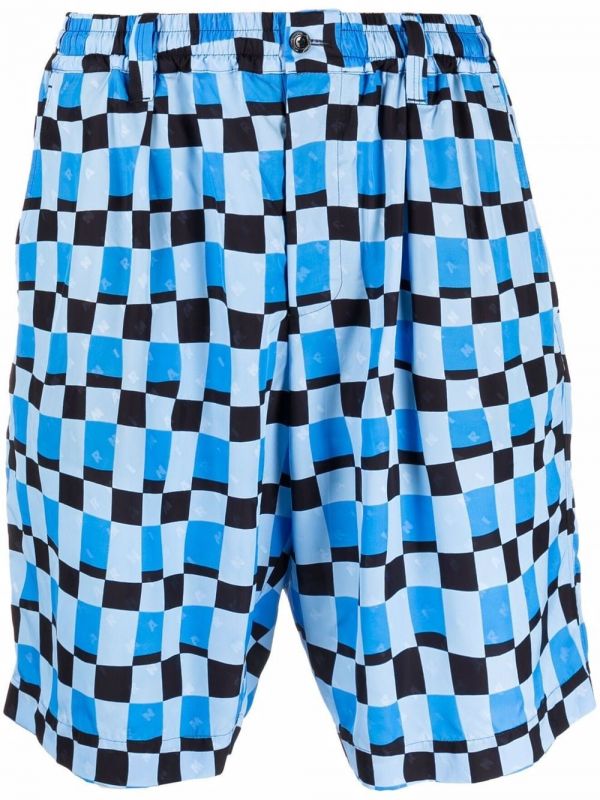  Marni Checked Knee-length Shorts - Blue 
