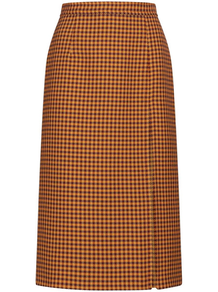  Marni Checked Midi Skirt - Yellow 