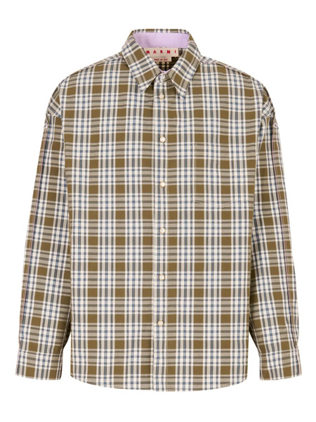  Marni Checked-pattern Long-sleeve Shirt - Green 