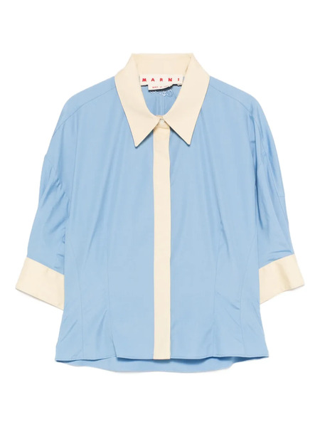  Marni Collared Panelled Top - Blue 