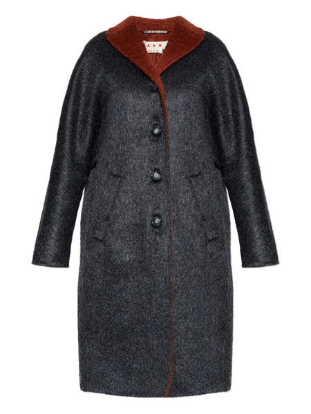  Marni Contrasting-trim Coat - Grey 