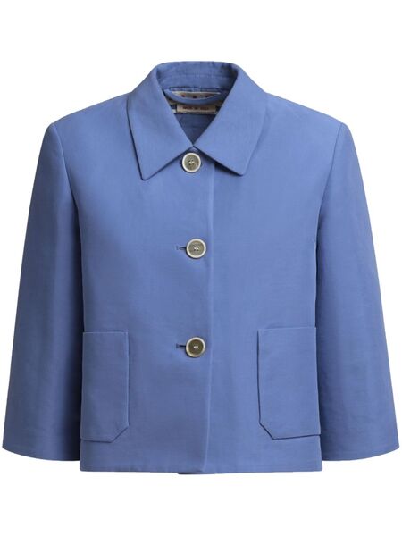  Marni Cotton Cropped Jacket - Blue 