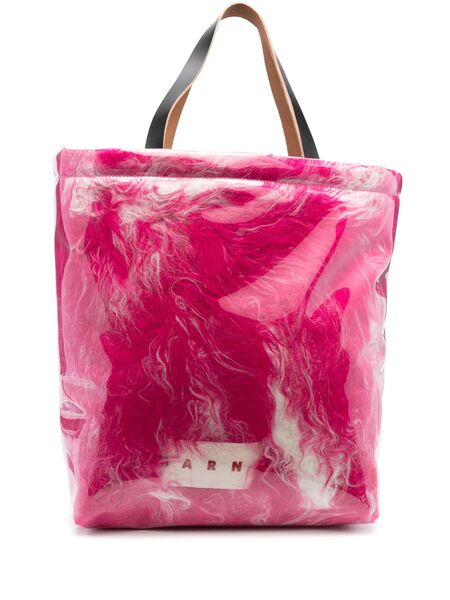  Marni Covered-shearling Tote Bag - Pink 