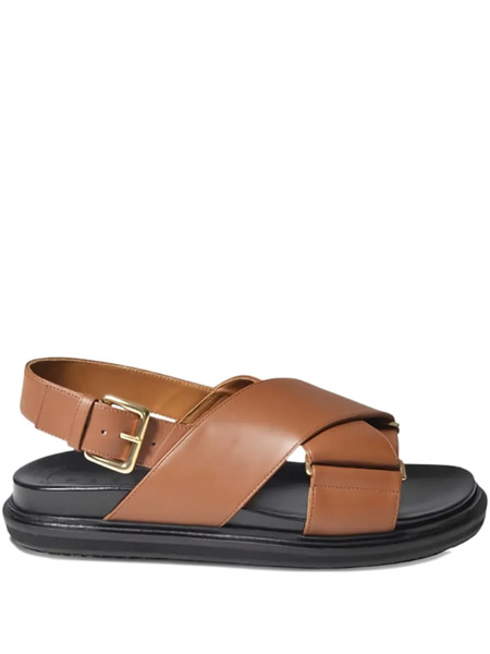 Marni Crossover-strap Sandals - Brown 
