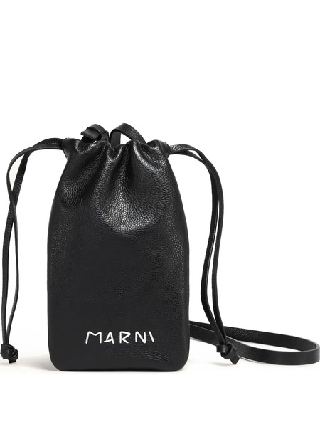  Marni Drawstring Leather Wallet - Black 