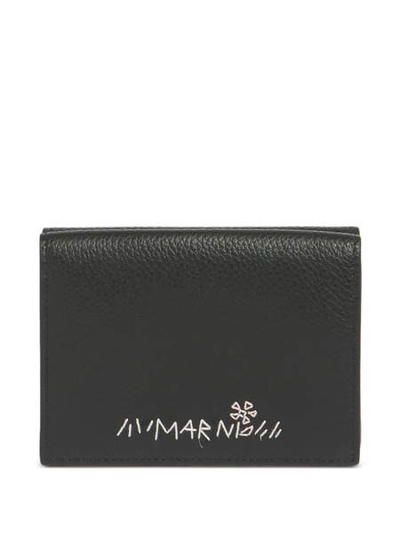  Marni Embroidered-flower Trifold Wallet - Black 