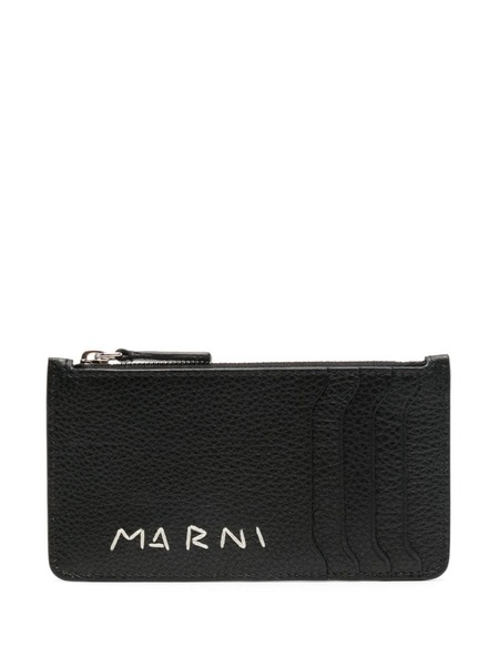  Marni Embroidered-logo Cardholder - Black 