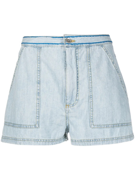  Marni Embroidered-logo Denim Shorts - Blue 