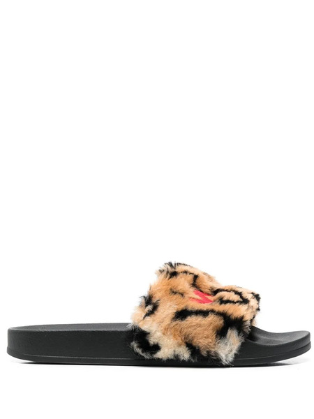  Marni Embroidered-logo Detail Pool Slides - Neutrals 